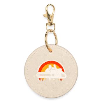 Arborist Woodworker Woodworker Gift - Round Keyring - oyster - Front