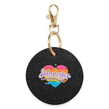 sister - Round Keyring - black - Front