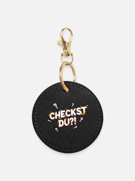 Checkst du?! - Lustiges Jugendwort / Jugendsprache - Runder Schlüsselanhänger - Schwarz