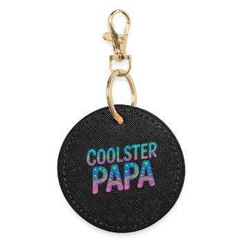Coolster Papa Design - Runder Schlüsselanhänger - Schwarz - Vorne