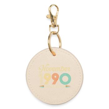 Novembre 1990 Anniversaire Vintage Rétro Cadeau - Porte-clés rond - huître - Devant