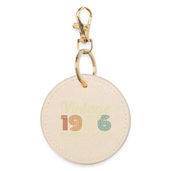 40 Years 1986 Vintage Retro Birthday Gift - Round Keyring - oyster - Front