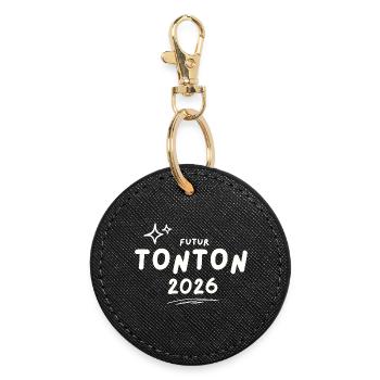 Futur Tonton 2026 - Porte-clés rond - noir - Devant