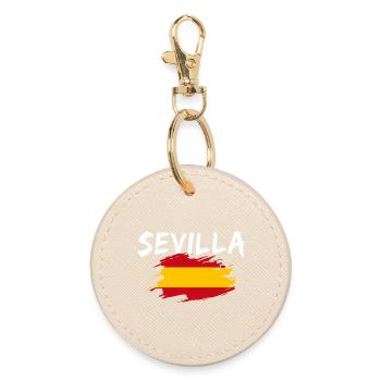 Séville Espagne Drapeau - Porte-clés rond - huître - Devant
