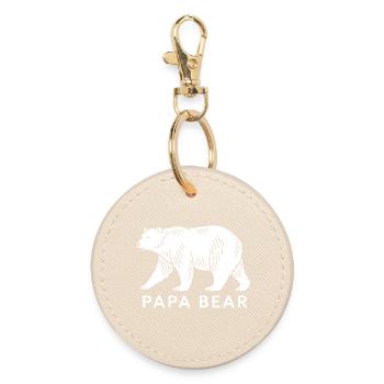 Papa Bear - Runder Schlüsselanhänger - Auster - Vorne