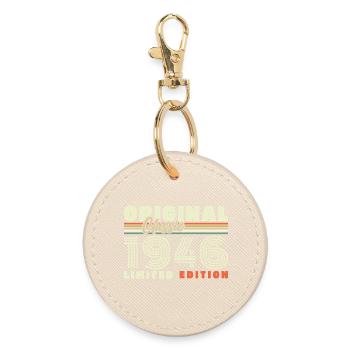 1946 Vintage Retro Geburtstagsgeschenk - Runder Schlüsselanhänger - Auster - Vorne