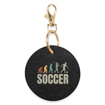 Fußball Evolution | Soccer Evolution - Runder Schlüsselanhänger - Schwarz - Vorne