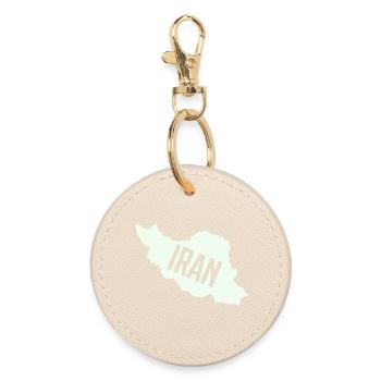 Iran Maps Typo - Round Keyring - oyster - Front