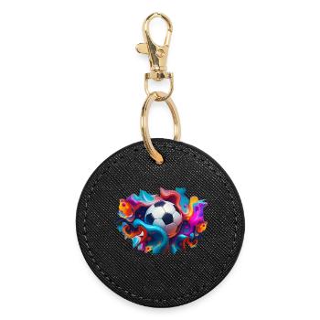 Colorful Soccer | Fußballspieler - Runder Schlüsselanhänger - Schwarz - Vorne