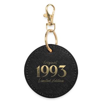 33. Geburtstag Original Januar Jahrgang 1993 - Runder Schlüsselanhänger - Schwarz - Vorne