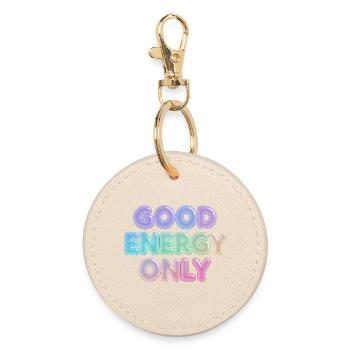 Only good energy - Round Keyring - oyster - Front