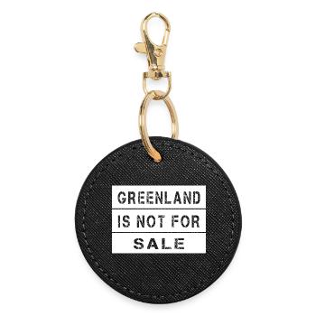 Greenland Is Not For Sale - Runder Schlüsselanhänger - Schwarz - Vorne