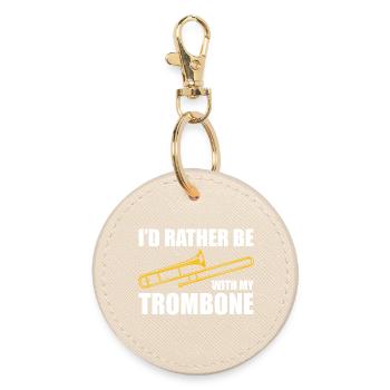 Sois avec mon tromboniste tromboniste - Porte-clés rond - huître - Devant