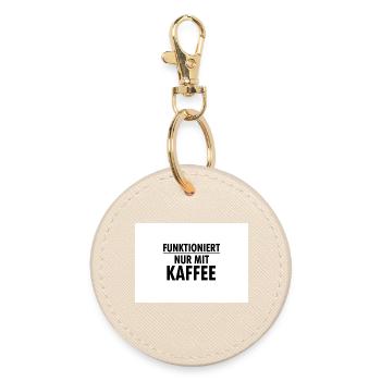 Funktioniert Nur Mit Kaffee - Runder Schlüsselanhänger - Auster - Vorne