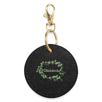 Enfant chanceux - Porte-clés rond - noir - Devant