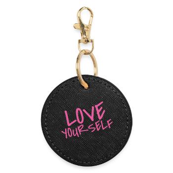 Love Your Self – Pink Selflove Statement - Runder Schlüsselanhänger - Schwarz - Vorne