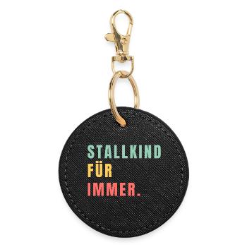 Stable child forever - Round Keyring - black - Front