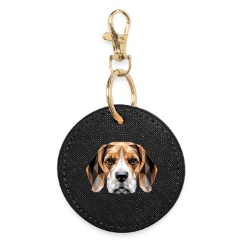 Beagle Chiot Beagles Mignon Chien Beagle anglais - Porte-clés rond - noir - Devant