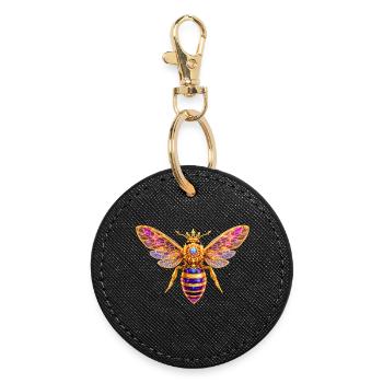 Queen Bee Bienenkönigin - Runder Schlüsselanhänger - Schwarz - Vorne