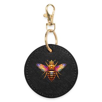 Queen Bee Bienenkönigin - Runder Schlüsselanhänger - Schwarz - Vorne