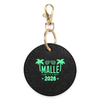 Malle 2026 Palmen Sonnenbrillen - Runder Schlüsselanhänger - Schwarz - Vorne