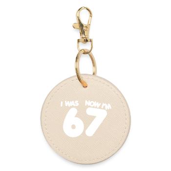 67 ans - sept ans soixante-sept sept anniversaire six ans - Porte-clés rond - huître - Devant