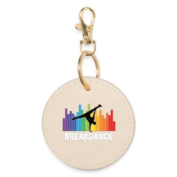 Breakdance Streetstyle Hip Hop DJ Dance - Runder Schlüsselanhänger - Auster - Vorne
