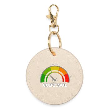 Funny Low cortisol Hilarious Stress Free Cortisol - Round Keyring - oyster - Front