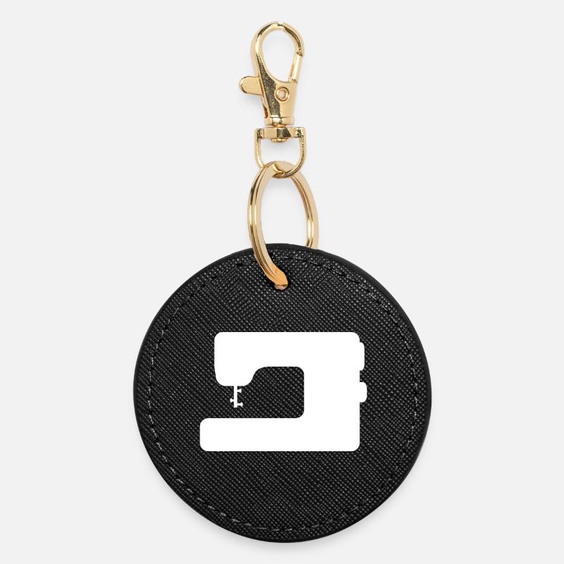 machine à coudre - Porte-clés rond - noir