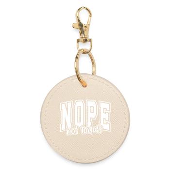 NOPE Not Today Typografie - Runder Schlüsselanhänger - Auster - Vorne