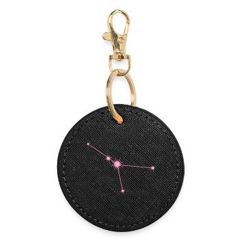 Cancer Star Constellation Zodiac Sign Pastel Pink - Round Keyring - black - Front