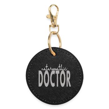 Naturopathic Doctor Physician Natural Medicine - Round Keyring - black - Front