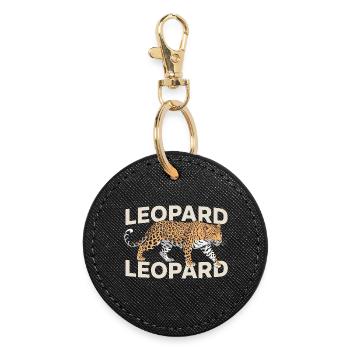 Leopard Leopard Big Cat Africa Safari Wildcat - Round Keyring - black - Front