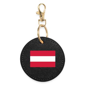Show your Austrian pride! - Round Keyring - black - Front
