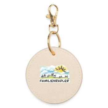 Familienradler Sonnenaufgang Design - Runder Schlüsselanhänger - Auster - Vorne