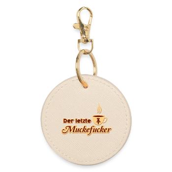 DDR Muckefuck Kaffee 3D Design mit lustigem Spruch - Runder Schlüsselanhänger - Auster - Vorne