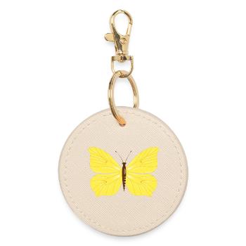 Papillon citron dessiné à la main - Porte-clés rond - huître - Devant