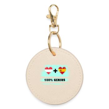 Autriche et Espagne 100 % Genial / Cadeau - Porte-clés rond - huître - Devant