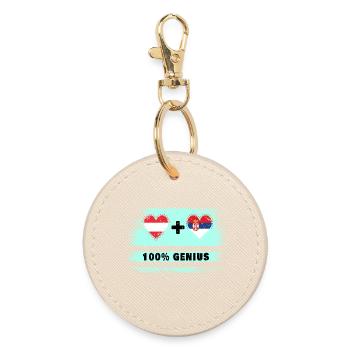 Autriche et Serbie 100 % Genial / Cadeau - Porte-clés rond - huître - Devant