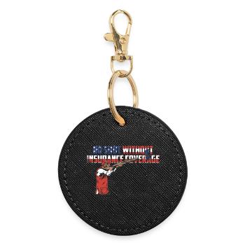 Clay pigeon shooting - Round Keyring - black - Front