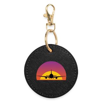 Air travel - Round Keyring - black - Front