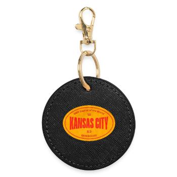 Kansas City BBQ Retro Roundel - Round Keyring - black - Front