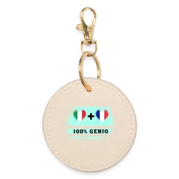 Italy and Finland 100% genius flag - Round Keyring - oyster - Front