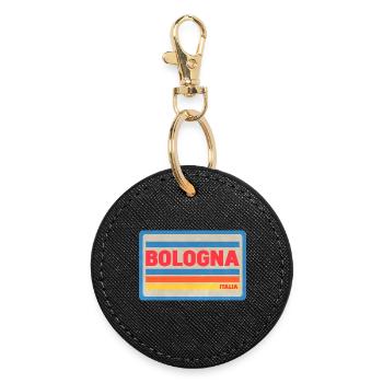 Bologna Italia Vintage Stripes - Round Keyring - black - Front