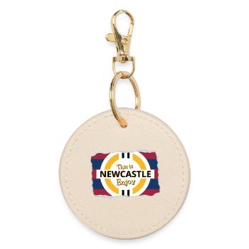 Blue Red Tower out - Round Keyring - oyster - Front
