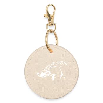 Greyhound Head "Black Edition" - Round Keyring - oyster - Front