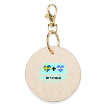 El Salvador and Sweden 100% Perfect / Gift - Round Keyring - oyster - Front