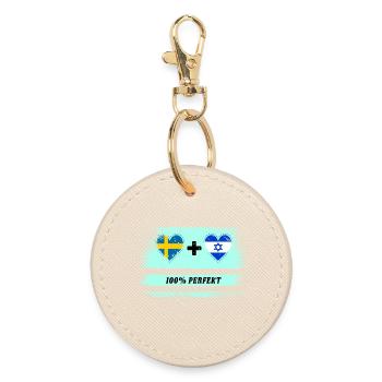 Israel and Sweden 100% perfect / gift - Round Keyring - oyster - Front