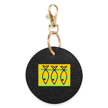 SARDINE. FISH. APRIL FOOL. EASTER. SEA - Round Keyring - black - Front