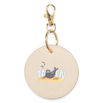 Moin Robbe Möwe Strand - Runder Schlüsselanhänger - Auster - Vorne